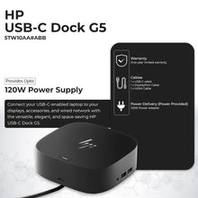 HP Docking Station for Laptop Dual Monitor Bundle 5TW10AA / 5TW10UT / 5TW10AA#ABB - 1 Year Warranty, HP USB-C G5 Dock w/ 120W Adapter + HDMI Cable + DisplayPort Cable + USB-C Cable + Cloth (Renewed)