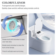 XCQQ Electric Bidet Toilet Seat Elongated, Heated Toilet Seat, Instant Warm Water, Warm Air Dryer, Rear Feminine and Oscillating Washing, Wireless Remote, Night Light, Slow Close Lid, LED Display