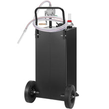 VEVOR 30 Gallon Gas Caddy - Portable Fuel Storage Tank with 2 Wheels & Manual Transfer Pump, Diesel & Gasoline Fuel Container for Cars, Lawn Mowers, ATVs, Boats, Black