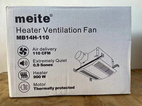 meite MB14H-110 Heater Ventilation Fan for Bathroom Exhaust Quiet Ventilation Fan with 900W Heater, Thermally Protected Motor, HVI, ETL Certified, 110 CFM, 0.9 Sones