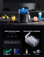 GoveeLife Smart Ice Maker Countertop, Portable Ice Machine with Voice Control, 9 Ice Cubes in 6 Minutes 3 Sizes, 26lbs/24Hrs, Self Cleaning RGB Lights, Quiet Ice Maker with Scoop for Kitchen Black