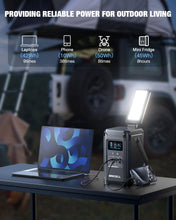 GRECELL 240W Portable Power Station 153.6WH Solar Generator LiFePO4 Battery Dual Way 100W PD Camping Power Bank with Integrated Stand for Outdoors Travel, Home Use(No Wall Charger Included)