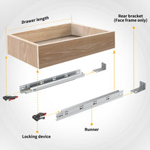 BAIDICE 6 Pair Soft Close Drawer Slides 9 12 15 18 21 24 Inch 80 lb Capacity Full Extension Hidden Side Mount Rails with Rear mounting Bracket Locking Devices（12 inch,6 Pairs）