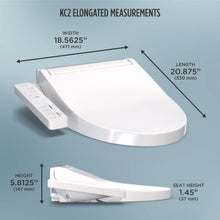 TOTO WASHLET KC2 Electronic Bidet Toilet Seat with Heated Seat and SoftClose Lid, Elongated, Cotton White - SW3024#01, KC2Elongated