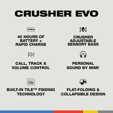 Skullcandy Crusher Evo Over-Ear Wireless Bluetooth Headphones with Sensory Bass, 40 Hr Battery, Microphone, Works with iPhone Android – Black/Asphalt