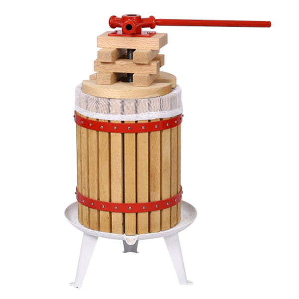 Fruit Wine Press, Solid Wood Basket Wine Making Press, Vintage Traditional Juicer For Grape, Orange, Berry, Vegetables Manua