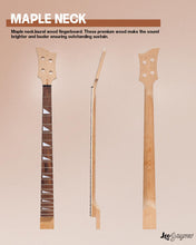 Leo Jaymz DIY Electric Bass Guitar Kits - Roasted Ash Wood Body, Maple Neck and Laurel Wood Fingerboard - Fully Components Included