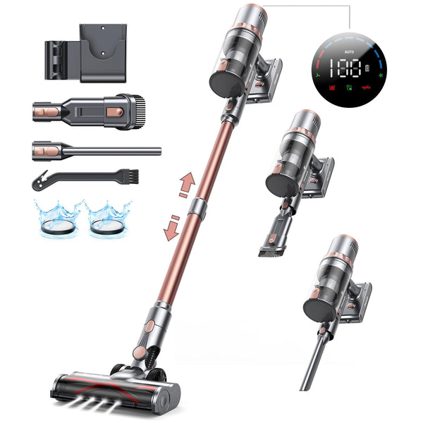 Vacuum Cleaners, 45KPa Powerful Suction Cordless Vacuum Cleaner with LED Touch Display, 60mins Runtime Lightweight Stick Vacuums，Handheld Vacuums for Home, Pet Hair