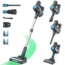 Cordless Vacuum Cleaner, Powerful Lightweight Stick Vacuum with 2200 mAh Battery, Six-in-One Rechargeable Vacuum Cleaners for Home, for Hard Floor Carpet Pet Hair, Up to 40 Mins Runtime (Blue)