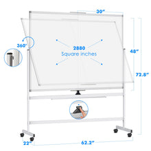 maxtek 60 x 48 Double Sided Rolling Whiteboard, Mobile Whiteboard Magnetic White Board - Large Reversible Dry Erase Board Easel Standing Board on Wheels with Stand (60 x 48)