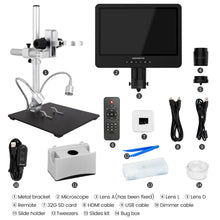 Andonstar AD249S-M 10.1 Inch HDMI Digital Microscope 2000x for Adults, 3 Lens 2160P UHD Video Record, Soldering Microscope for Electronics Repair, Error Coins, Pro Boom Arm Stand, Windows Compatible