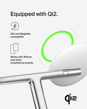 Belkin MagSafe-Compatible 3-in-1 Wireless Charger Stand 15W - Qi2-Certified Wireless Charging Station, Fast Charging iPhone Charger for iPhone 16, AirPods, & Apple Watch - 36W Charger Included - White