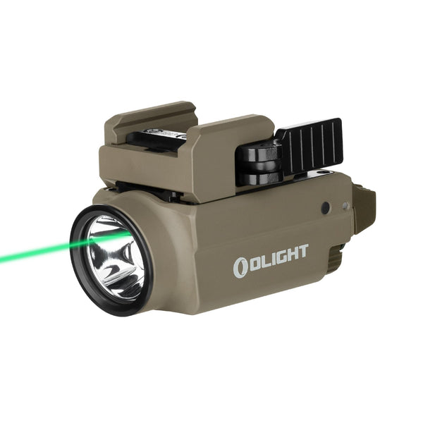 OLIGHT Baldr S 800 Lumens Compact Rail Mount Weaponlight with Green Beam and White LED Combo, Magnetic USB Rechargeable Tactical Flashlight with 1913 or GL Rail, Battery Included (Flat Dark Earth)