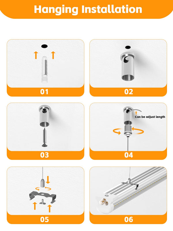 ONLYLUX 8FT LED Shop Lights 6000K White 100W, 15000lm Workshop led Light V Shape, Plug and Play, Hanging/Surface Mount Install, 8 Foot led Lights for Garage,10 Pack