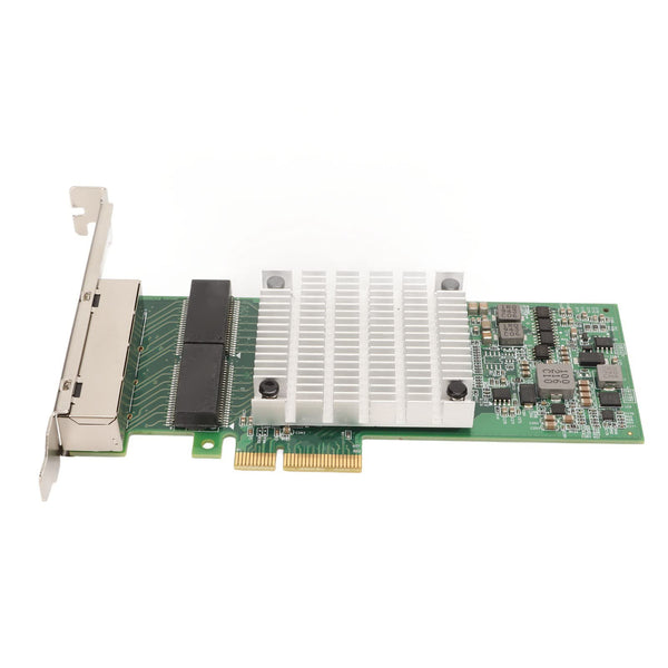 PCIEx4 Card, 4 Port Gigabit Network Adapter with for I350 Chip, Large Heat Sink, RJ 45 Interface, for Servers and Desktop Computers