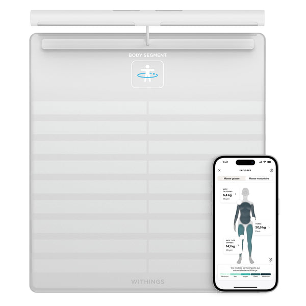 WITHINGS Body Scan - Smart Scale with Segmental Body Composition Analysis, Weighing Scales Body Weight & Vascular Age, Visceral Fat, Heart Rate, iOS/Android