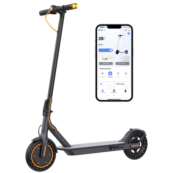 VOLPAM Electric Scooter, Powerful 350W-500W Motor, 21Miles Long Range, Top Speed 19/21 MPH, 8.5" /10''Solid Tires, Cruise Control, E Scooter for Adults (350W-21Miles-Turn Signal Light)