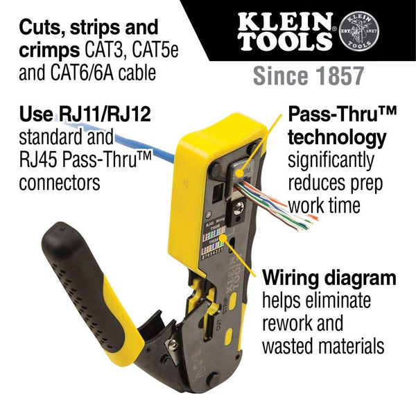 Klein Tools VDV501-851 Cable Tester Kit with Scout Pro 3 & Klein Tools VDV500-820 Cable Tracer with Probe Tone Pro Kit & Klein Tools VDV226-110 Ratcheting Modular Data Cable Crimper