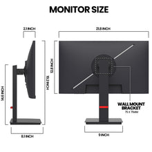 CRUA 24.5Inch Gaming Monitor 144Hz/165Hz, FHD(1920x1080P) 120% sRGB Computer Monitor, Height/Pivot/Swivel/Tilt Adjustable Vertical Monitor, Support FreeSync, DP,HDMI, Wall Mount (75mmX75mm)