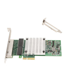 PCIEx4 Card, 4 Port Gigabit Ethernet Adapter for I350 Chip, Large Heat Sink, RJ45 Interface for Desktop Computers with Gold Pins