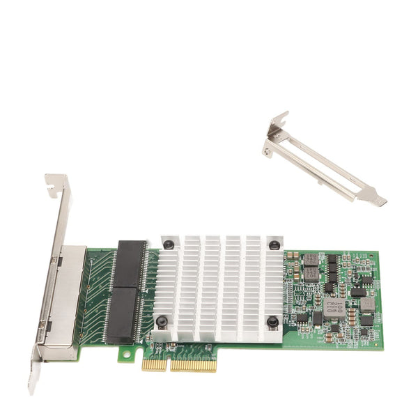 PCIEx4 Card, 4 Port Gigabit I350 Chip Large Heat Sink RJ45 Interface, for Desktop Computers