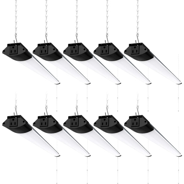 Barrina BS84 LED Shop Lights for Workshop 4FT, 84W, 10000LM, 5000K Utility Shop Lights, Pull Chain ON/Off, Hanging or Flush Mount, ETL, 10 Packs