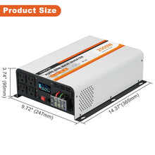 OUBOTEK 2000W Pure Sine Wave Inverter 24V DC to 120V AC Converter for Truck Boat Camping Outdoor Solar System, 2000 Watt Power Inverter with LCD Display, Remote Controller, USB Port, 4 AC Outlets