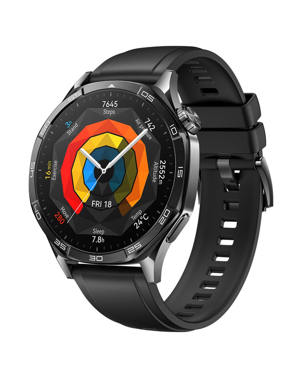 HUAWEI Watch GT 5 46mm Smartwatch, up to 14 Days Battery Life, All New Running and Cycling Sports Smart Watch, Sharp Edged Design, Health Tracking, Compatible with iOS and Android, Black.