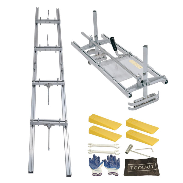 Nejoney 36-inch Chainsaw Mill and 9-FT Rail Mill Guide System,with Acrylic Board and 4 Tree Felling Wedges