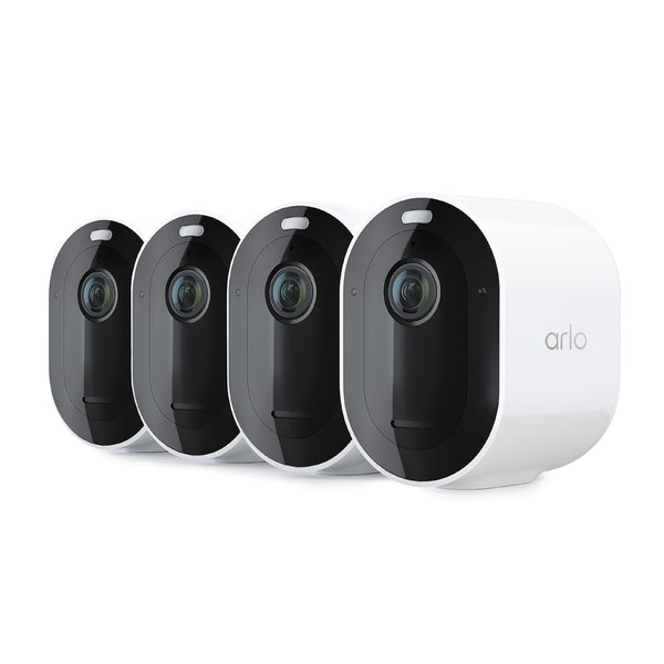 Arlo Pro 5S Spotlight Security Camera 2K HDR | Outdoor | Wireless with Spotlight | Dual-Band Wi-Fi Connects to Strongest Network|12X Zoom, 2-Way Audio, Color Night Vision,Live Stream(White, 4 Cameras)