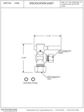 Westbrass R105BL-2-62 1/4-Turn Lever Handle Angle Stop Shut Off Valve, 5/8