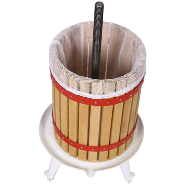 Fruit Wine Press, Solid Wood Basket Wine Making Press, Vintage Traditional Juicer For Grape, Orange, Berry, Vegetables Manua