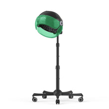 TASALON Professional Ionic Hooded 1875W Hair Dryer with 3 Temperature Settings, Transparent Glitter Visor, Side Switch, Rolling Wheels & Timer, Stand Blow Dryer for Salon, Spa and Home Use - Green