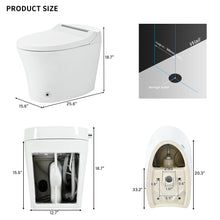 Smart Toilet with Heated Seat Built in, Tankless Toilet Combo with Auto and Foot Sensing Flush, Dual Flush Toilet with LED Light