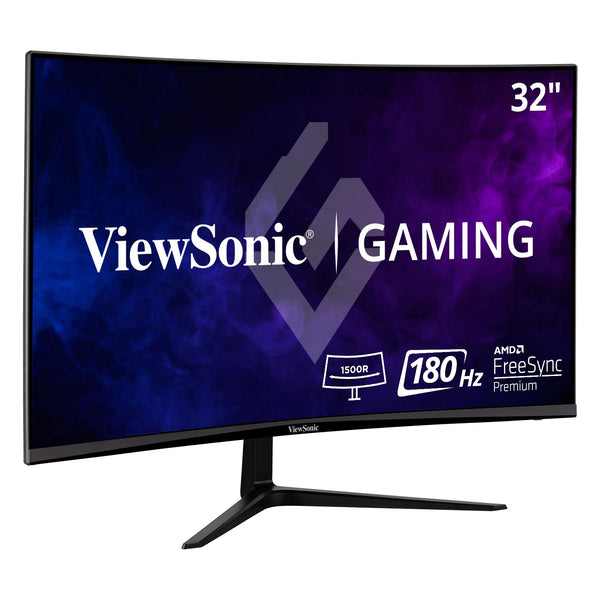 ViewSonic VX3218-PC-MHD 32 Inch Curved 1080p 1ms 180Hz Gaming Monitor with FreeSync Premium, Eye Care, HDMI and Display Port