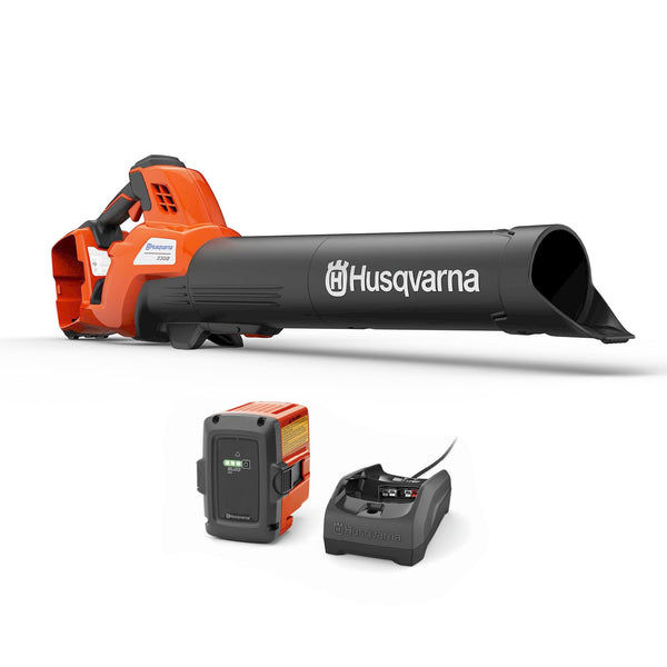 Husqvarna 230iB Battery Powered Cordless Leaf Blower, 136-MPH 650-CFM Electric Leaf Blower with Brushless Motor and Quiet Operation, 40V Lithium-Ion Battery and Charger Included