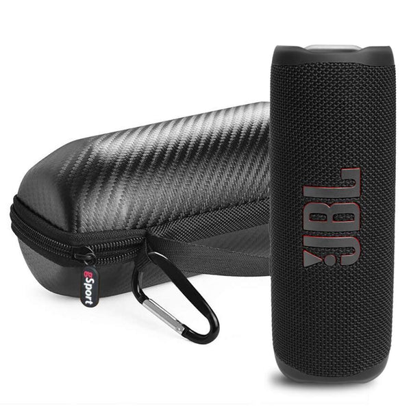 JBL FLIP 6 Waterproof Portable Speaker Bundle with gSport Carbon Fiber Case (Black)