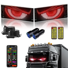 LED Sign for Car – Flexible Devil Eyes Light for Windshield, LED Digital Panel with Animations, Remote Control & Bluetooth APP for Cars, Trucks, Bars, Stores, Hotels(23.6'' * 4.7'' - 2PCS)