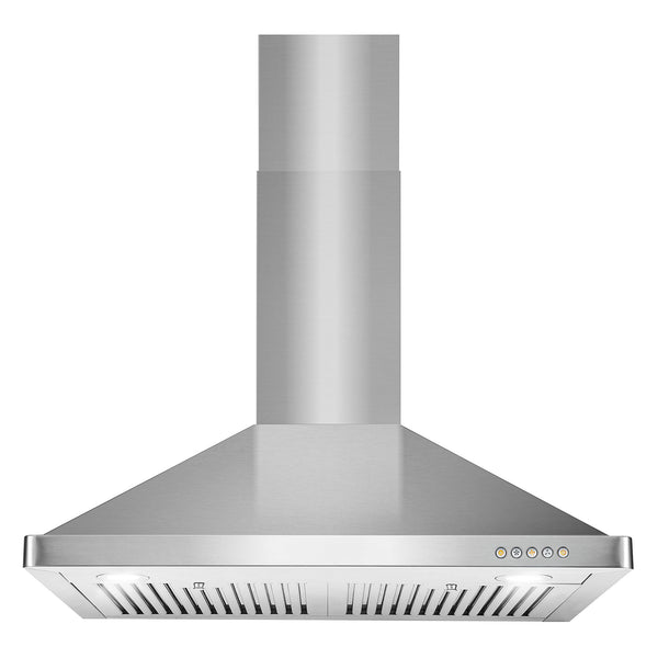 COSMO COS-63175 30 in. Vista Collection 380 CFM Ducted Wall Mount Range Hood, Button Controls, LED Lights, Stainless Steel