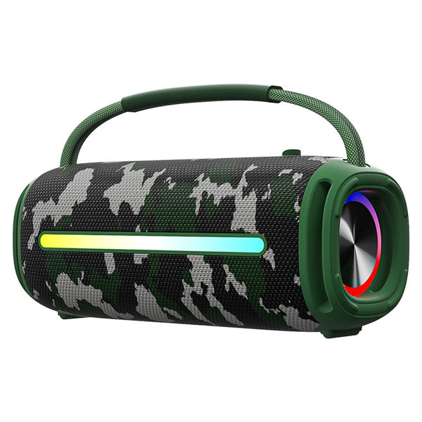 LENOLL Portable Intelligent Wireless Speaker, Dual Speakers, Powerful Sound and Deep Bass, Support U Disk/TF Card, Waterproof Bluetooth Speakers for Outdoor,Party,Home,Beach,Camping. Camouflage