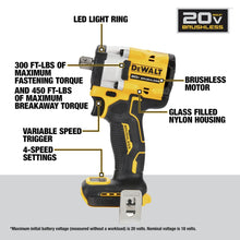 DEWALT ATOMIC 20V MAX* 1/2 in. Cordless Impact Wrench with Detent Pin Anvil (Tool Only) (DCF922B)