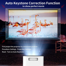 【Auto Keystone】Mini Projector PONER SAUND Portable Projector Native 1080P 300 ANSI Support 4K 180° rotation,Outdoor/Home Movie Built-in Android 13.0 OS Compatible with Smartphone PC DVD PS3 PS4