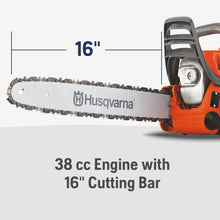 Husqvarna 135 Mark II Gas Powered Chainsaw, 38-cc 2.1-HP, 2-Cycle X-Torq Engine, 16 Inch Chainsaw with Automatic Oiler, For Wood Cutting and Tree Pruning