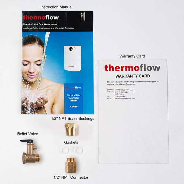 Thermoflow Electric Mini Tank Water Heater, 4.0 Gallon 120V Corded Under Sink Small Hot Water Heater for Point of Use Instant Hot Water