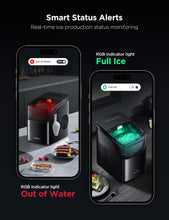 GoveeLife Smart Ice Maker Countertop, Portable Ice Machine with Voice Control, 9 Ice Cubes in 6 Minutes 3 Sizes, 26lbs/24Hrs, Self Cleaning RGB Lights, Quiet Ice Maker with Scoop for Kitchen Black