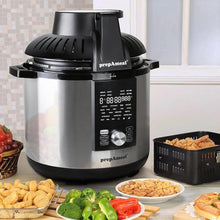 8Qt Pressure Cooker & Air Fryer Combo with Pressure Lid and Air-Fry Lid - 7-in-1 cooking Modes, Easy Read LCD Display, 27 Presets Programs, & 8 Program Storage (Silver, 8 Quart - ACC)