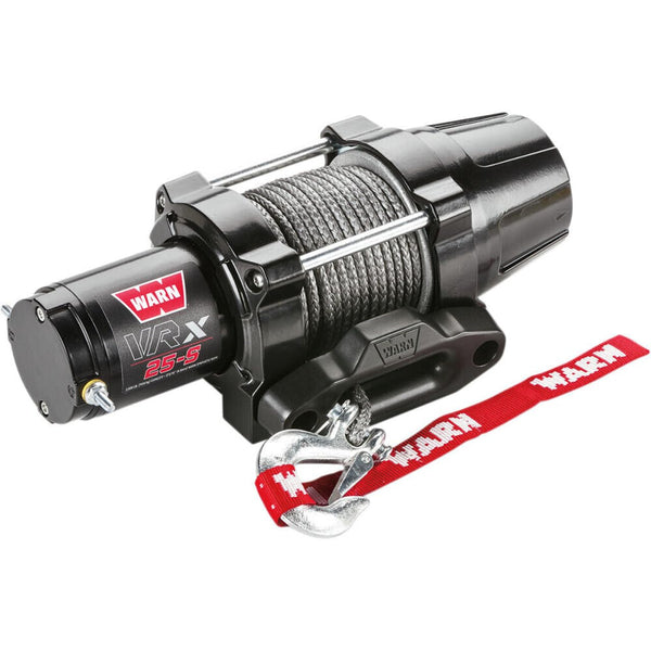 WARN 101020 VRX 25-S Powersports Winch with Handlebar Mounted Switch and Synthetic Rope: 3/16" Diameter x 50' Length, 1.25 Ton (2,500 lb) Capacity