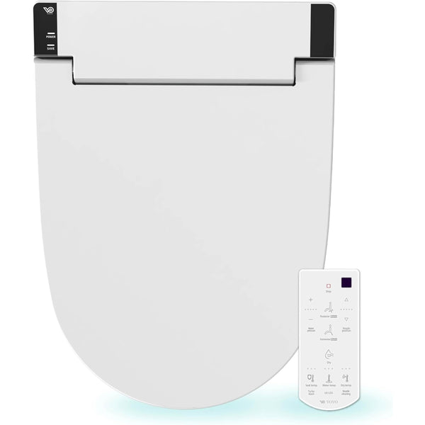 VOVO VB-6000SE Elongated Bidet Toilet Seat, Warm Water, LED Light, Heated Seat, White, Dryer, Stainless Steel Nozzle, Made in Korea