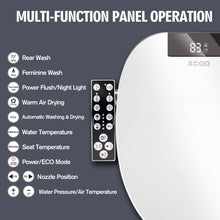 XCQQ Bidet Toilet Seat Round, Unlimited Warm Water, Heated Toilet Seat, Warm Air Dryer, Rear and Feminine Washing, Soft Closed Toilet Lid, Night Light, Smart Toilet Seat with Bidet Requires Outlet