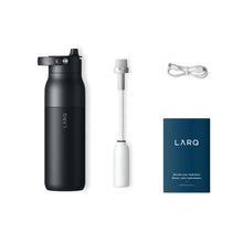 LARQ Bottle PureVis 2 34 oz - UV Water Purifier with Self-Cleaning, App Hydration Tracking, Filter Straw, Detachable Handle, Double-Wall Insulated, Obsidian Black